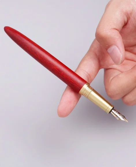 GemFully wholesale pen supplier Luxury Wood Brass calligraphy fountain pen with custom logo  printed