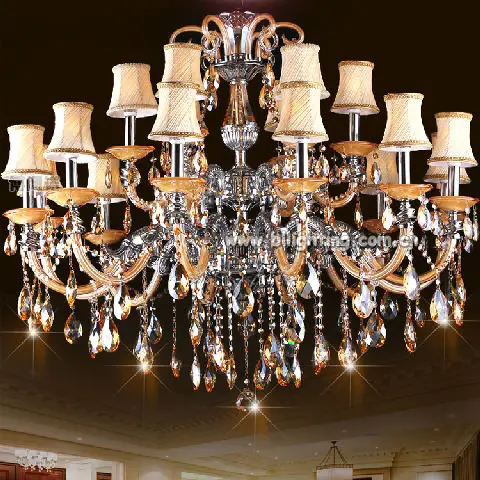 Modern decoration fabric shade luxury chandelier hot sale villa light crystal lamp small chandelier lighting for wholesale price