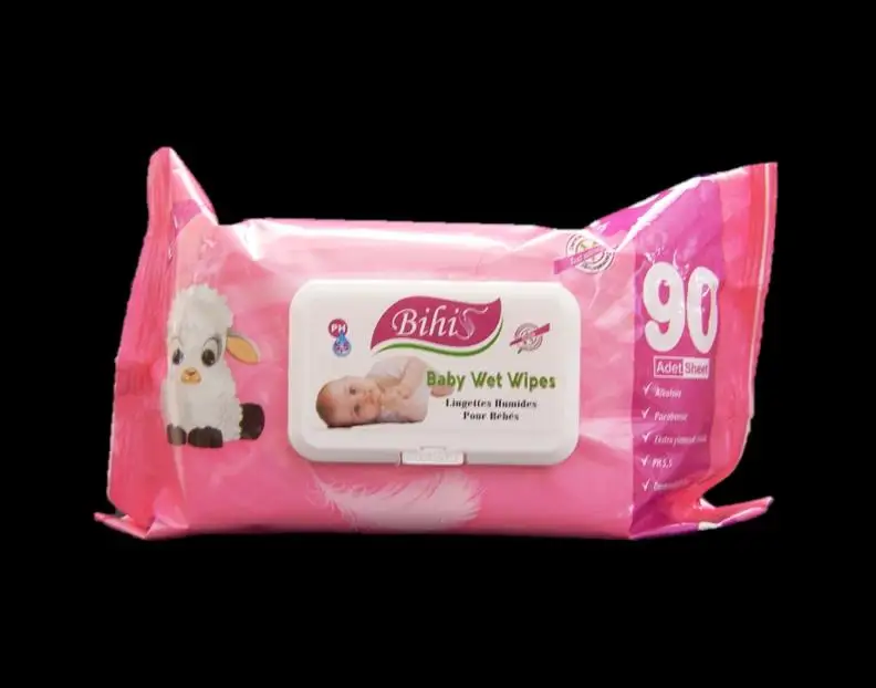 
Bihis High Quality Baby Wet Wipes 90pcs Wet Wipes Packaging Bags Antiseptic Wet Wipes 