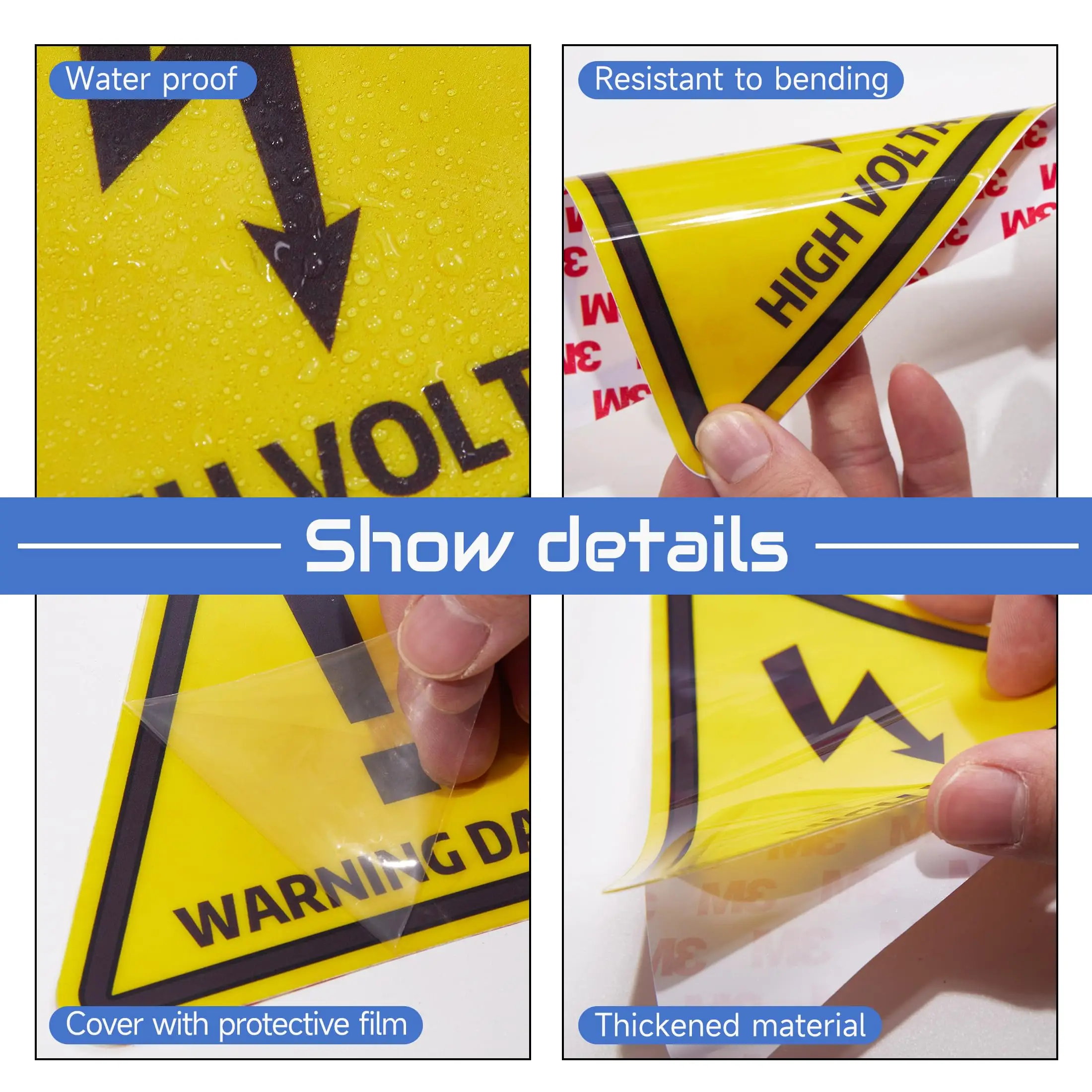 Custom Private PVC Adhesive Shipping Package Do Not Touch No Smoking Signs High Temperature Danger Warning Reflective Stickers