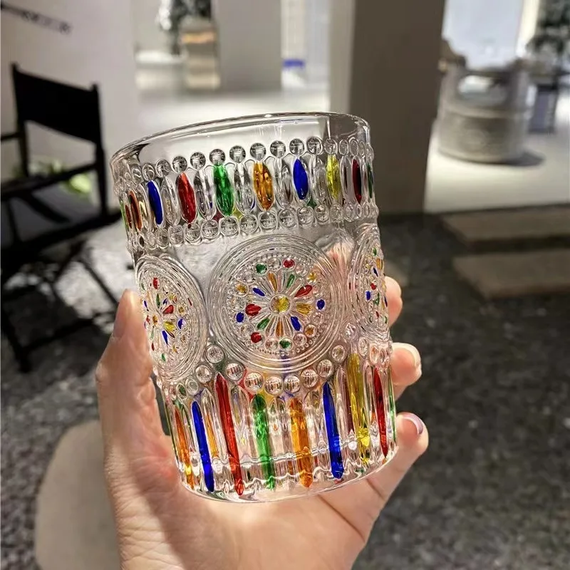 Italian designer same style painted line woven glass cup water Cup