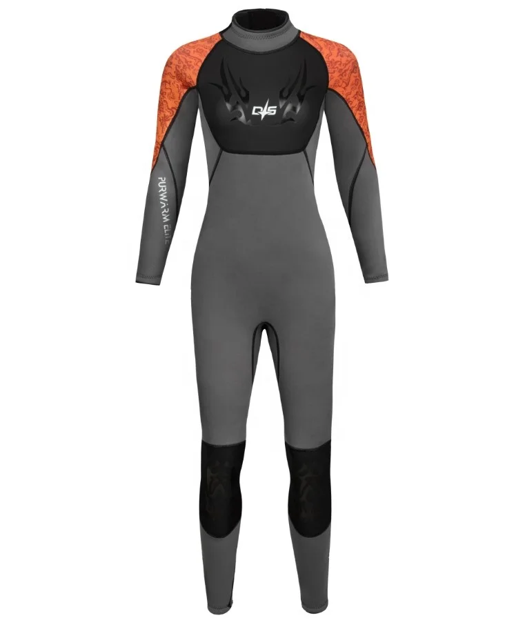 DIVESTAR New Design 3mm Neoprene Nylon Fabric  Flat lock Laminated Three Color Options Scuba Diving Wetsuit