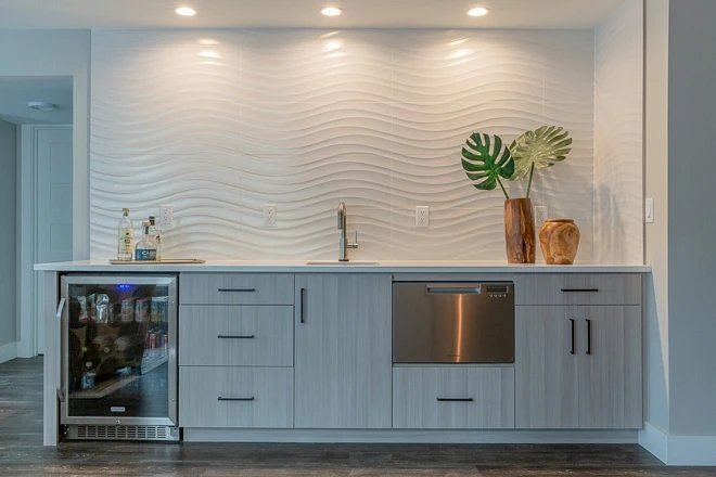 
European style slab panel particle board MDF melamine pvc modern kitchen cabinet 