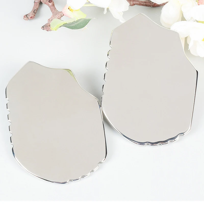 Hot Sale Myofascial Soft Tissue 304 Stainless Steel Hand Grip Scraper Facial Massage Iastm Gua Sha Plate Tools With Teeth