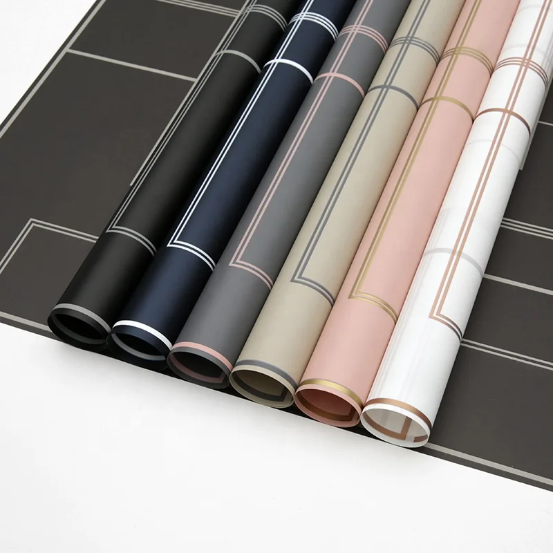 
Wavy Printed Flower Wrapping Korea Wholesale Plastic Waterproof Flower Wrapping Paper 