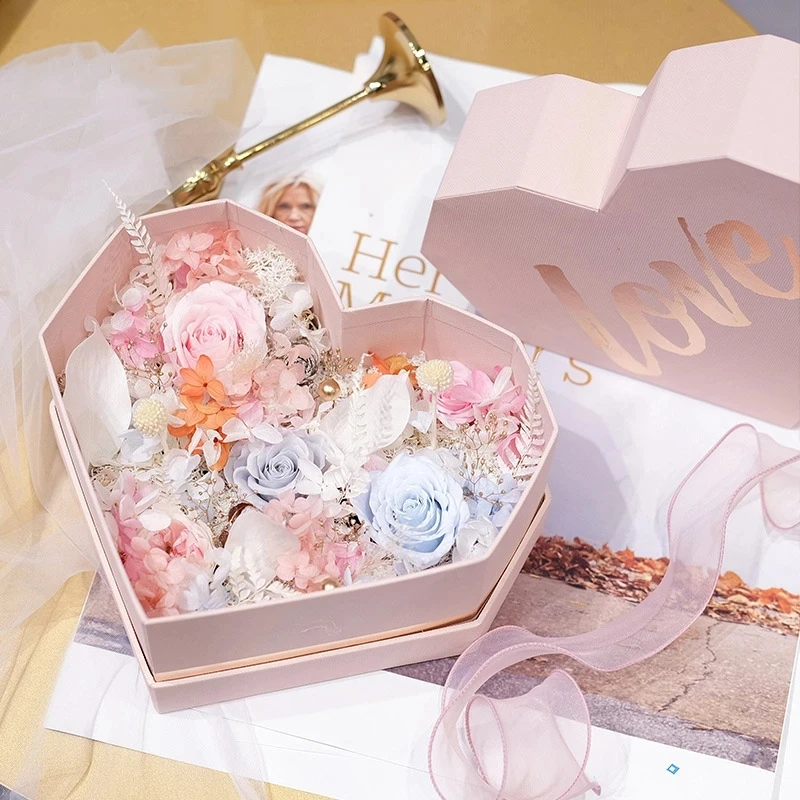 Коробка с цветами в форме сердца, подарок на день Святого Валентина, коробка с сюрпризом, подарок для любимой девушки, изысканный подарок на свадьбу и помолвку
