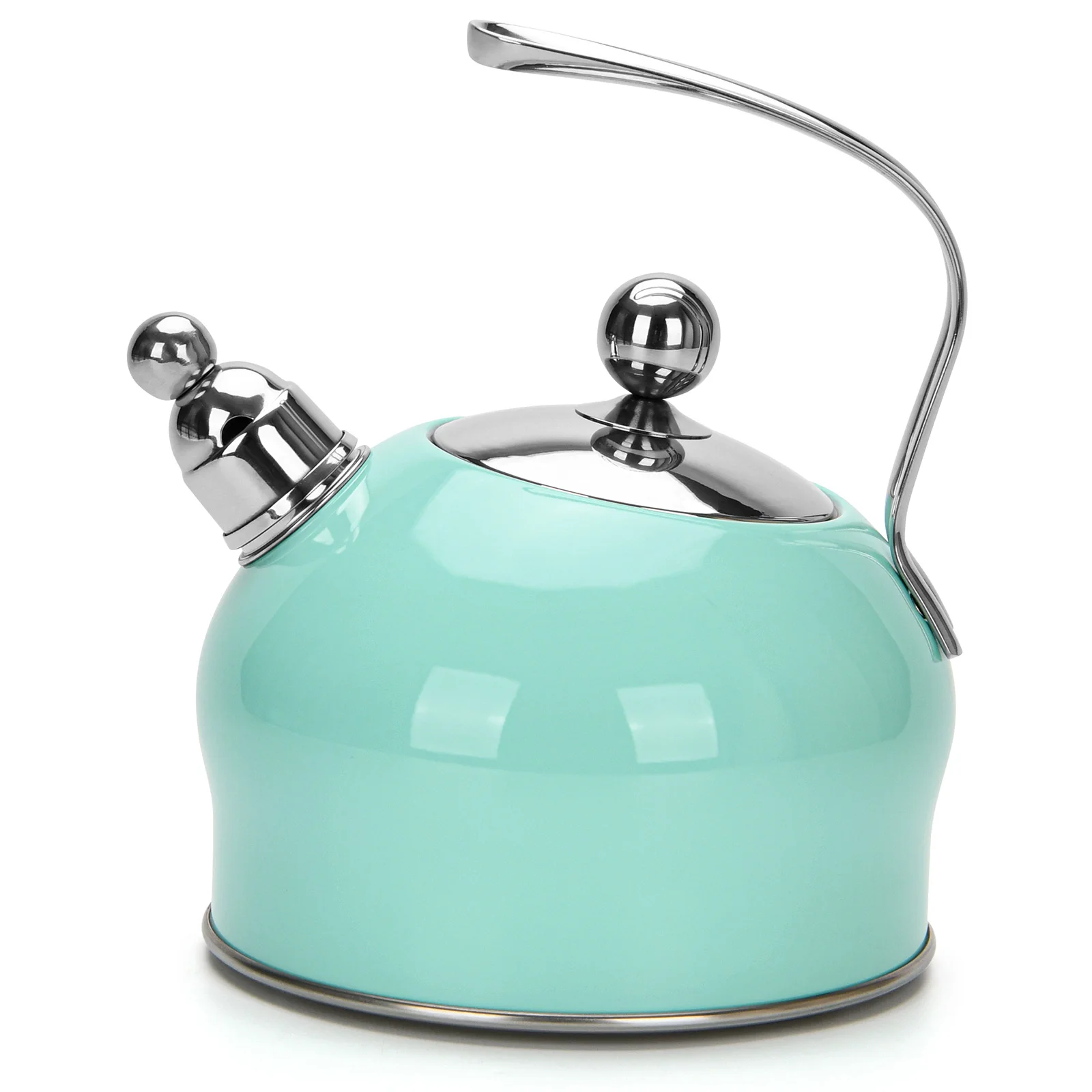 FISSMAN Paloma Whistling Kettle 2.5 Ltr Aquamarine Stainless Steel Tea Pot