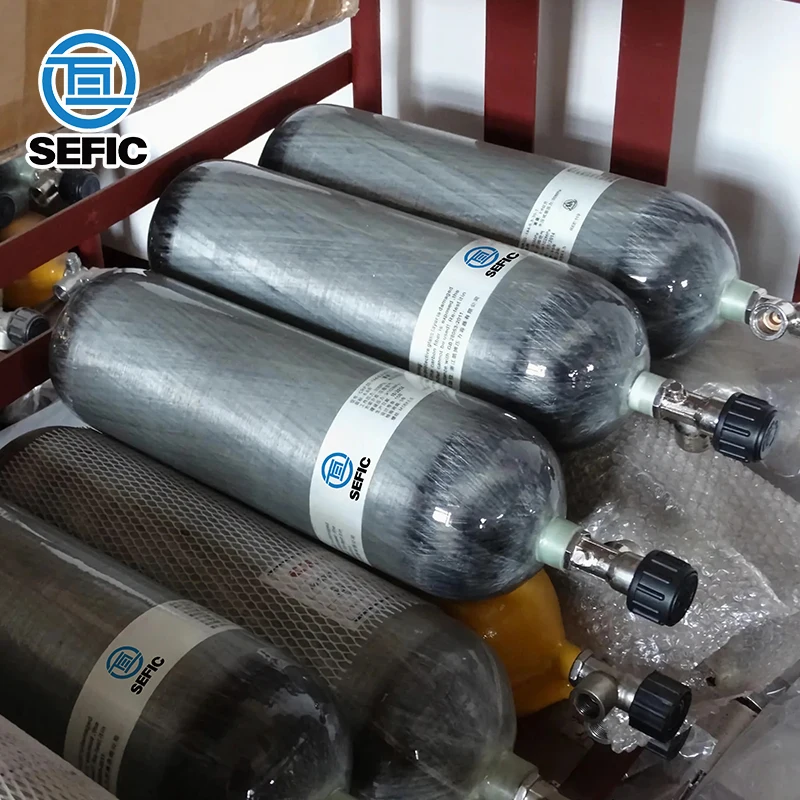 High Pressure 6.8L M18*1.5 4500psi 300bar Carbon Fiber Cylinder Diving Tank HPA Air Bottle Fire-fighting Snorkeling