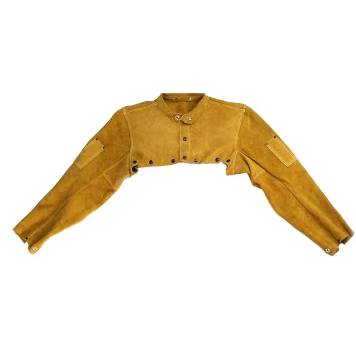 Big yellow leather welding caps made of premium quality cow split leather