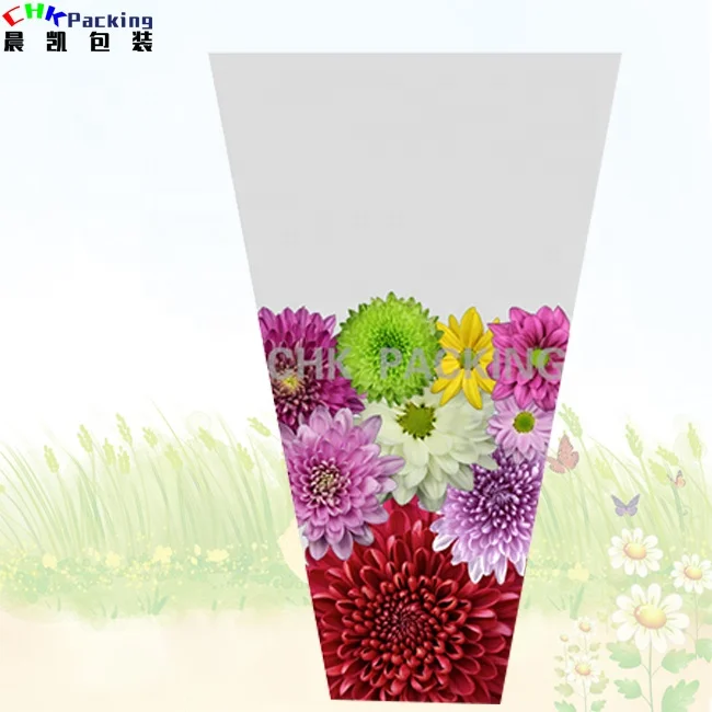 Customized Printed Plastic Fresh Flower Wrapping Sleeve