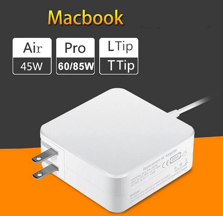 85W 60W 45W T Tip L Type Laptop Adapter Charger For 85w 60W Magsafe Power Adapter Mag safe Charger