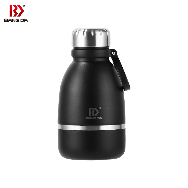 Patent Design stainless steel vacuum dog bottle with rotated bottom bowl for multipurpose usage