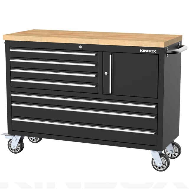48inch Big Size Tools Box Set in 4 Wheels and Wooden Worktop