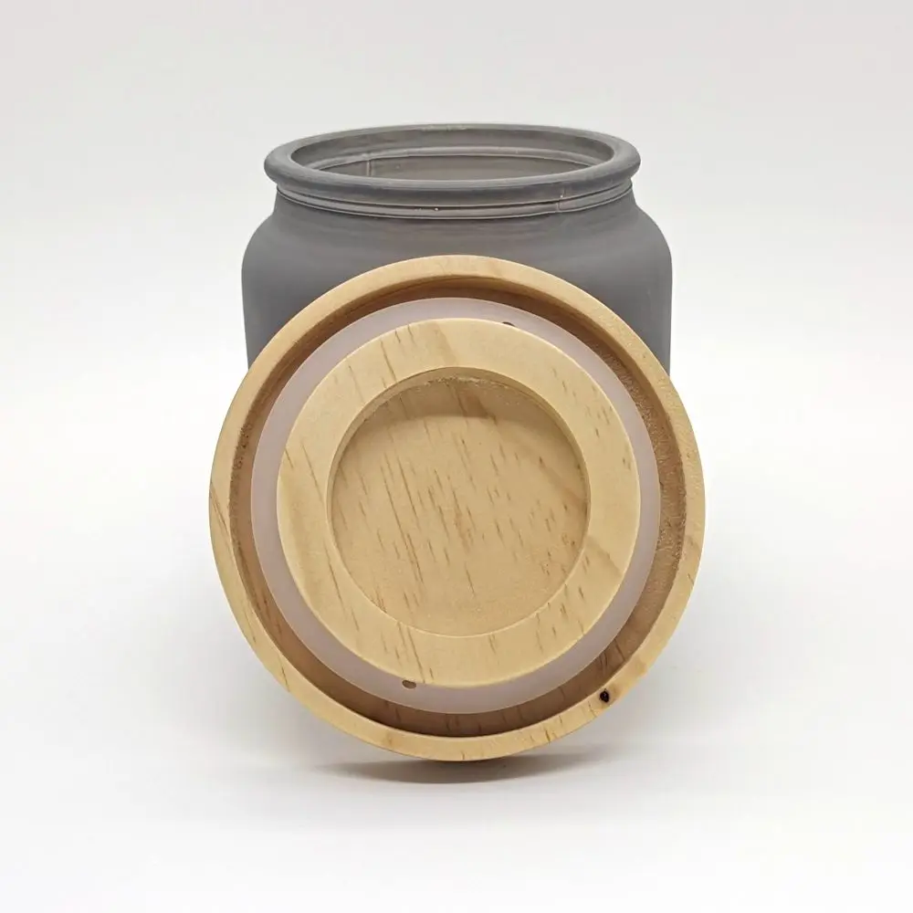 Food Grade Luxury Design Color Printed110*20 mm Spice Jar Bamboo Lid For Amber  Glass Candle  8oz Jars And Cups
