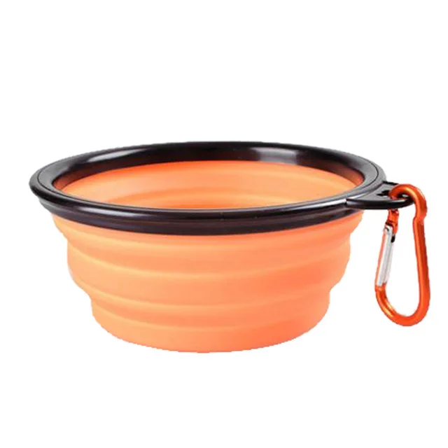 OEM Customized 350ml Traveling Collapsible  Silicone foldable Dog Pet Bowls & Feeders Silicone portable  Pet Bowls