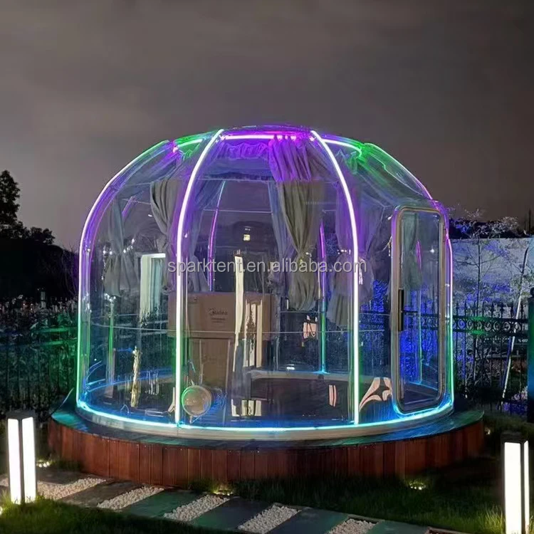 Romantic Round Sunroom Transparent Garden PC Dome House Tent for 4 Seasons