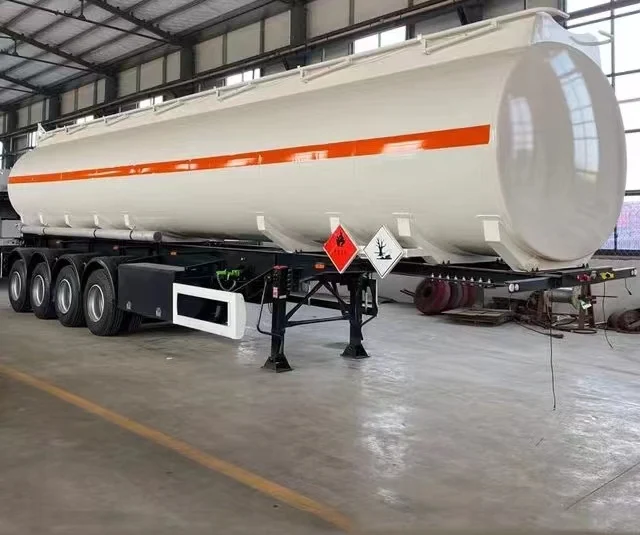 Chemical Phosphoric Acid Transport Aluminium 4Axles Diesel Fuel Oil Petrol Tanker Lorry Milk Tank Ship Water Tanker Semi Traile