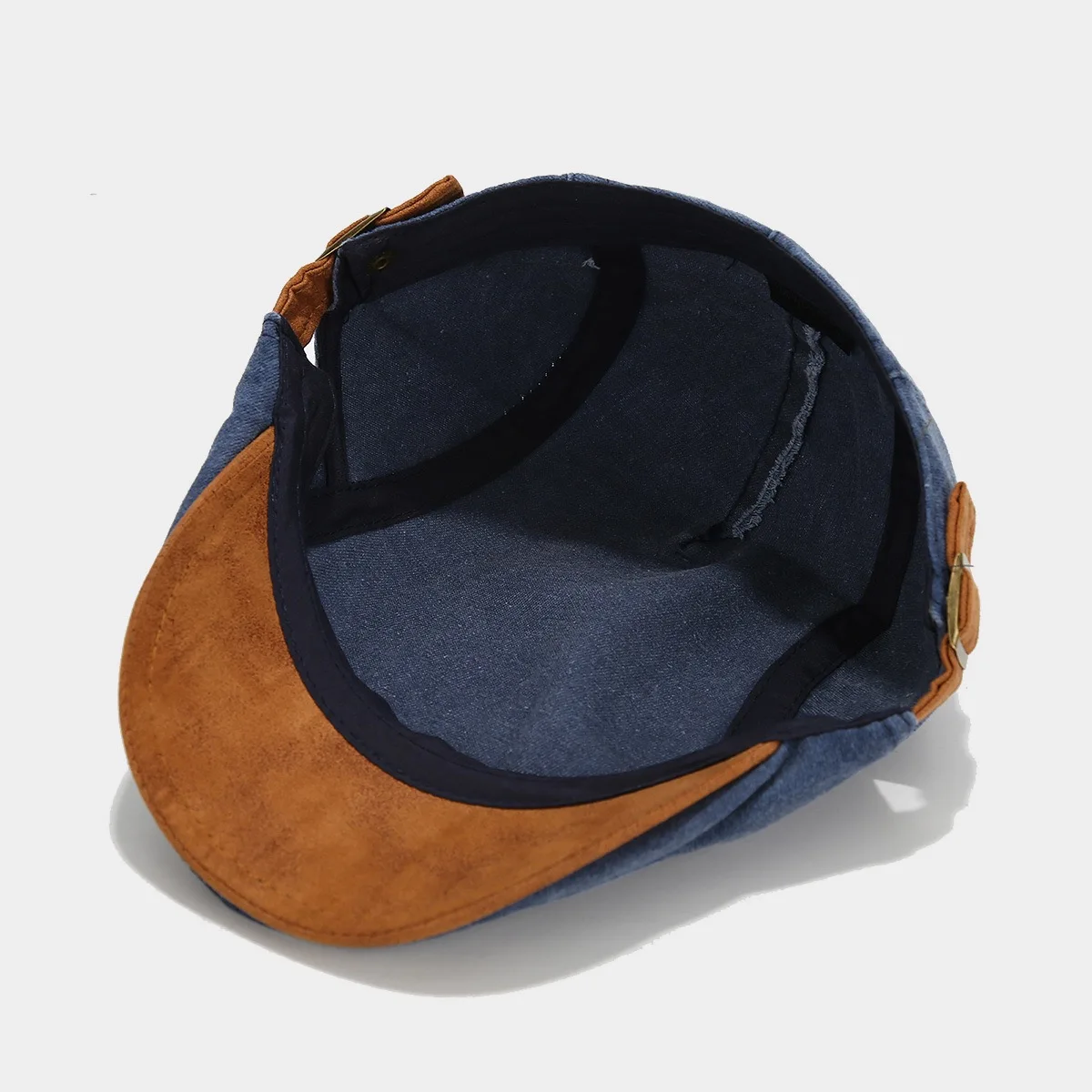 2024 New Vintage Washed Cotton Beret Hat Men Forward Cap Autumn Women Simple Contrasting Ivy Hat