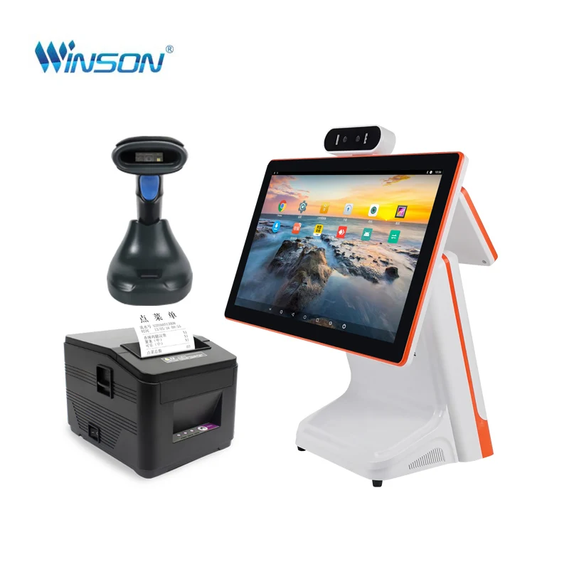 All In One POS System Retail Cash Register For Restaurant Supermarket Cashier Computer Receipt Printer 80mm