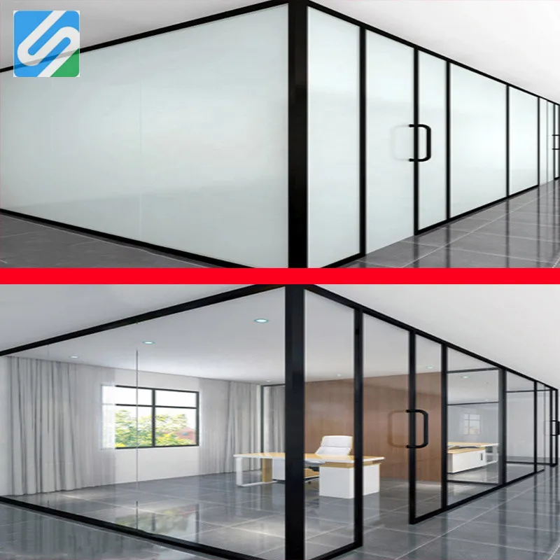 PDLC self-adhesive smart glass film in roll  photochromic smart window film for rooms offices partition
