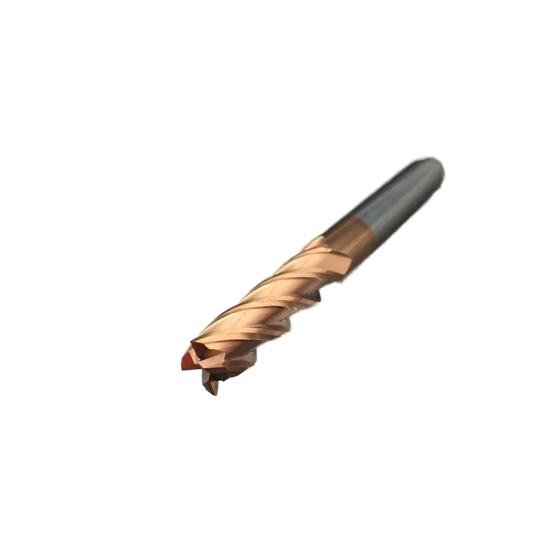 HRC55 copper color end mill drill reamer carbide taper tungsten steel carbide chamber spiral groove reamer 3mm