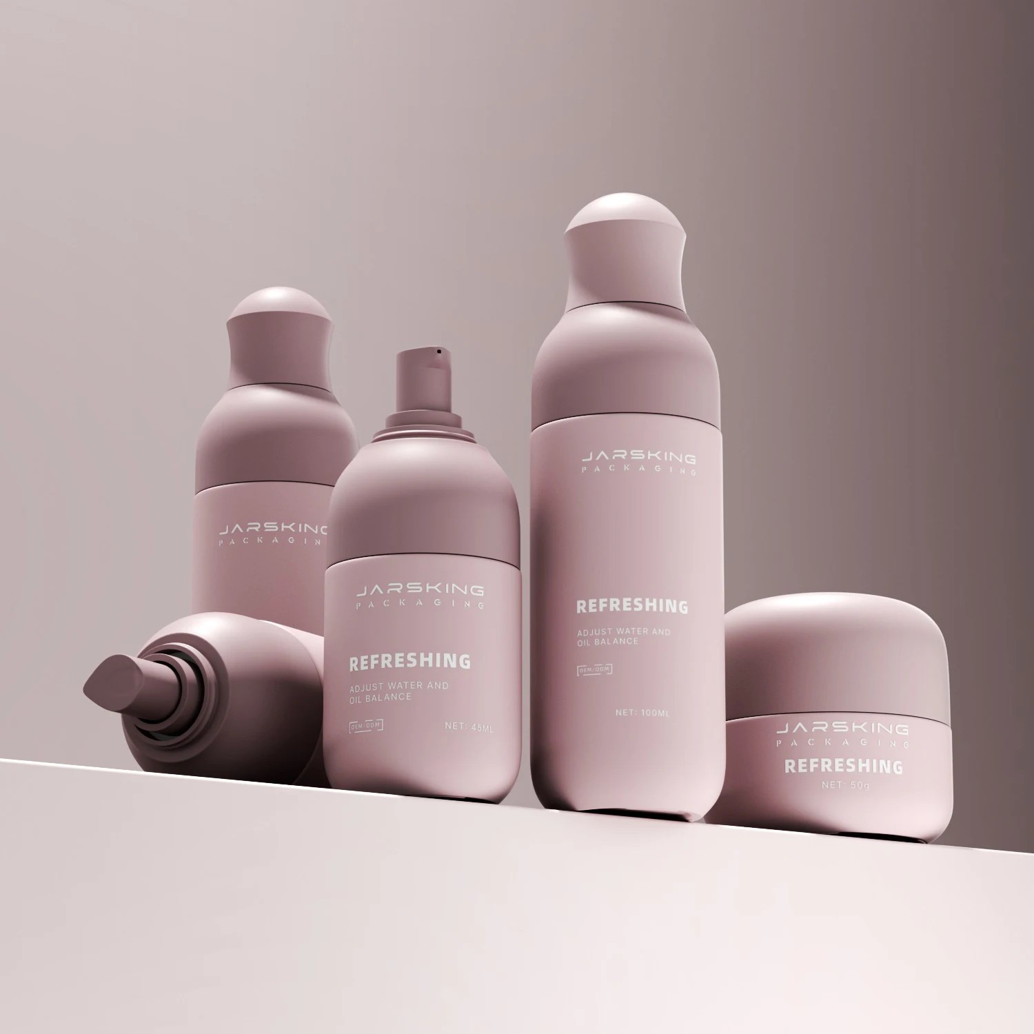 Customized logo beautiful glass cosmetic packaging set 30ml 45ml 100ml 120ml empty luxury skincare lotion pump bottle and jar