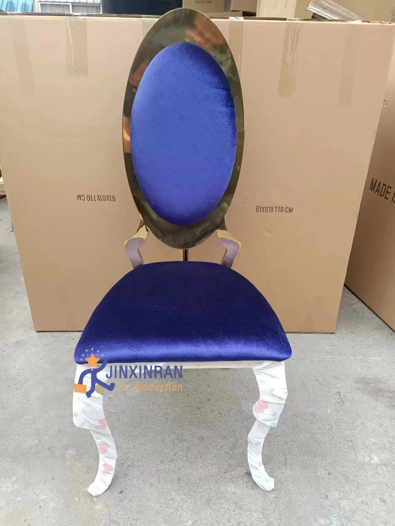 Foshan hot sale Hotel event banquet chairs comfortable furniture gold stainless steel wedding chair