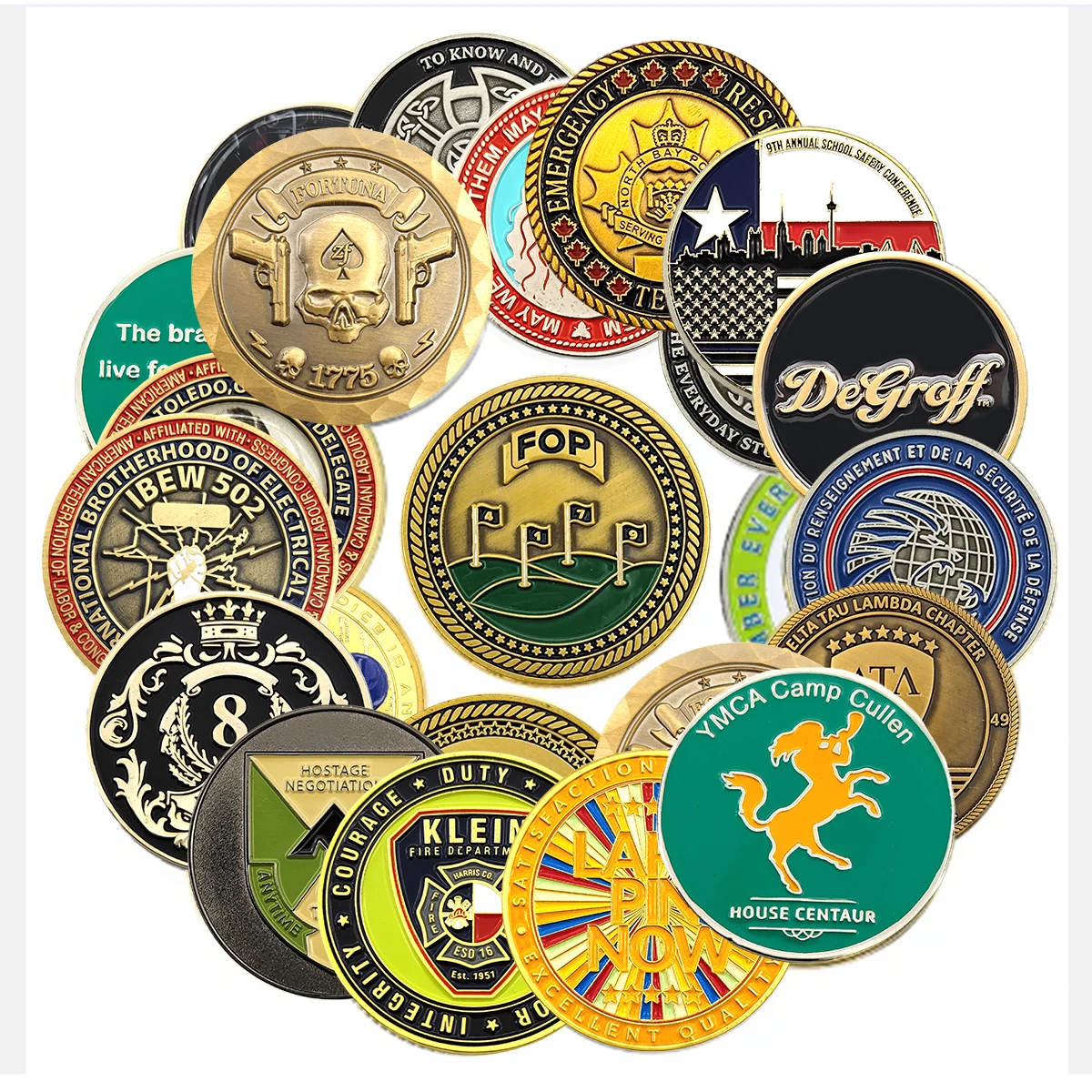 Custom Coins Die Stamping Zinc Alloy Metal Coin Enamel 3D Double Side Challenge Coin