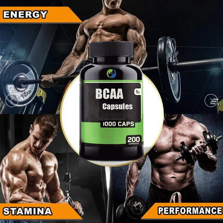 Капсулы BCAA Ausreson спортивные добавки аминокислоты таблетки для набора веса 1000 мг в капсулах