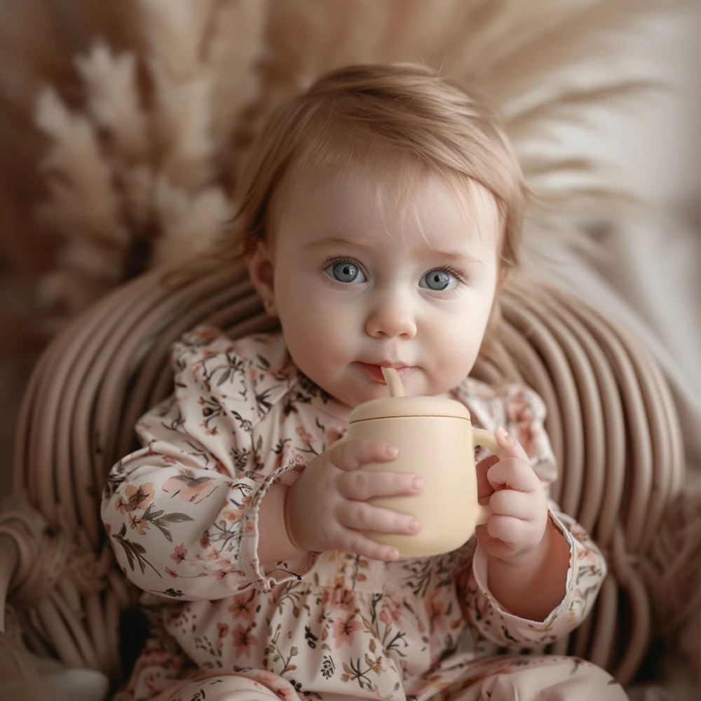 New Arrival Eco-Friendly Sippy Cups snack containers Non-Toxic Silicone Baby Straw Cup, Safe for Baby Use