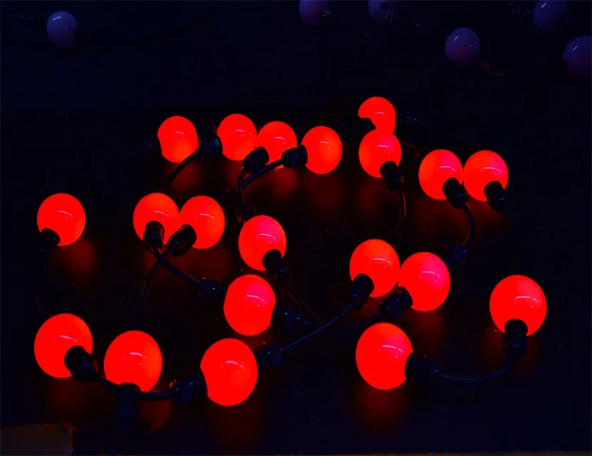 Showjockey Wholesale 30mm 60mm 120mm DMX Pixel Lighted Balls 3D RGB LED Ball String Light