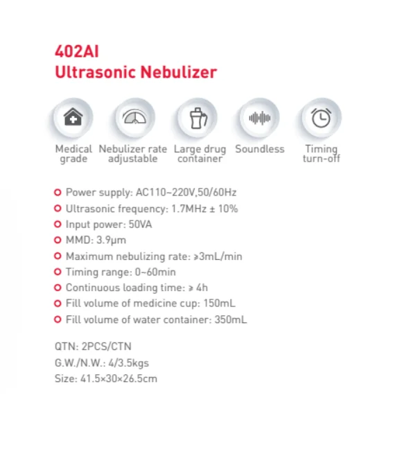 YUWELL 402AI медицинский портативный ультразвуковой небулайзер для домашнего использования