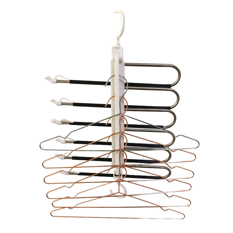 New six-layer multilayer multifunctional hanger Space Saving Pants hang clothes
