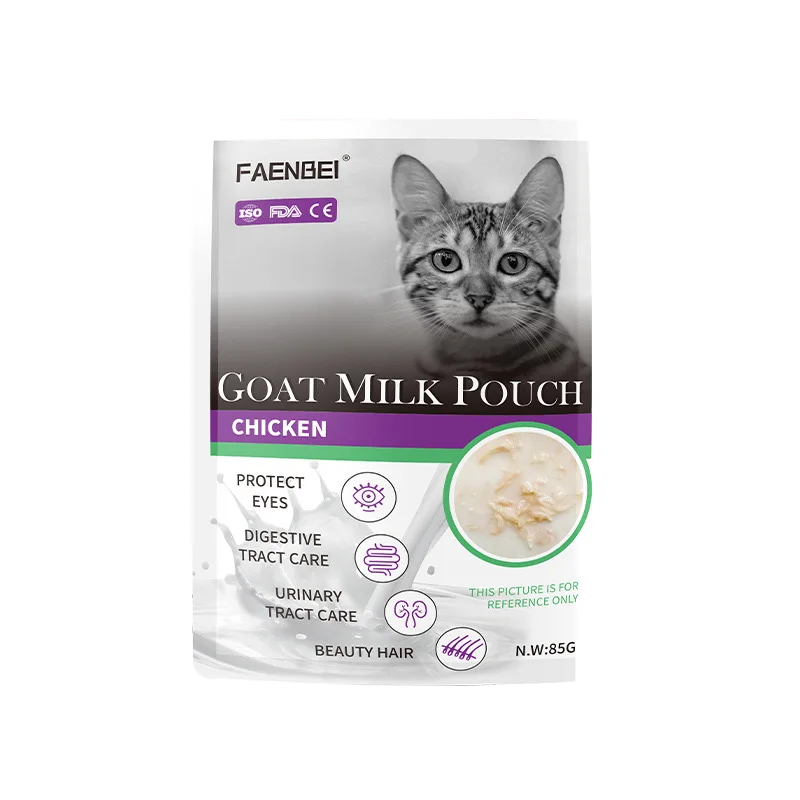 Pet snacks Goat milk packs Cat snacks Wet food packs Goat milk 85g