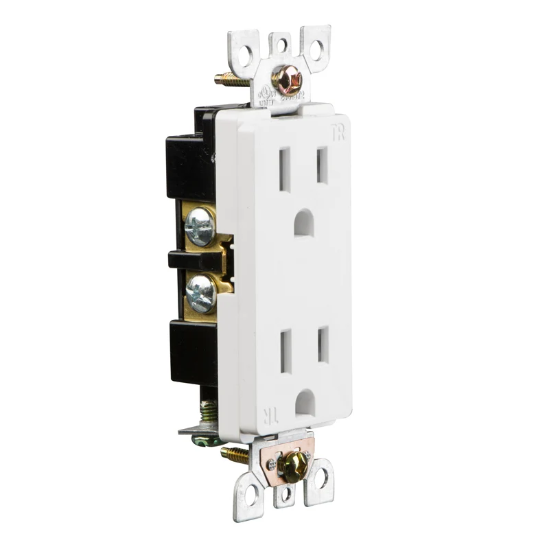 Hooanke NEMA 5-15R 15amp 125V US Decorator Duplex Electrical Wall Receptacle Outlet Socket With Tamper Resistant