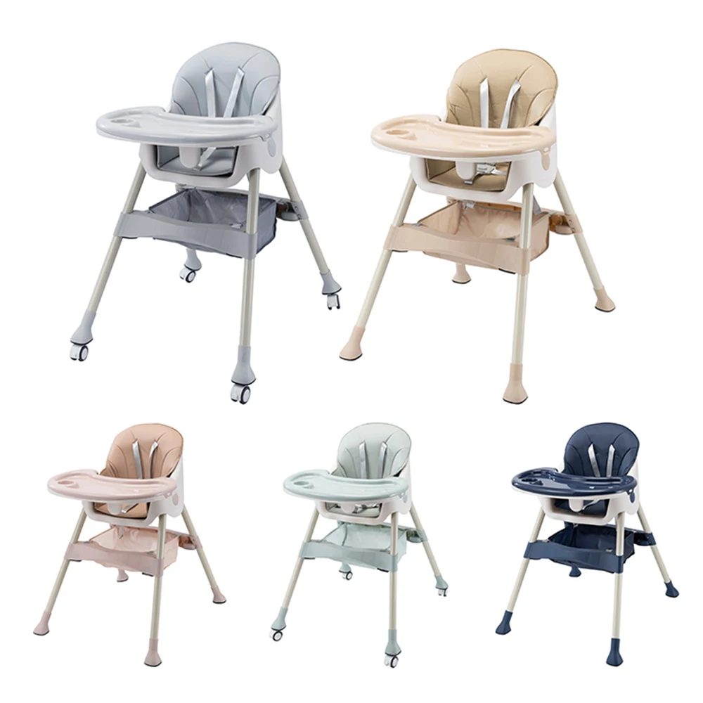 Popular modern foldable stainless steel kids feeding high chair dining chair