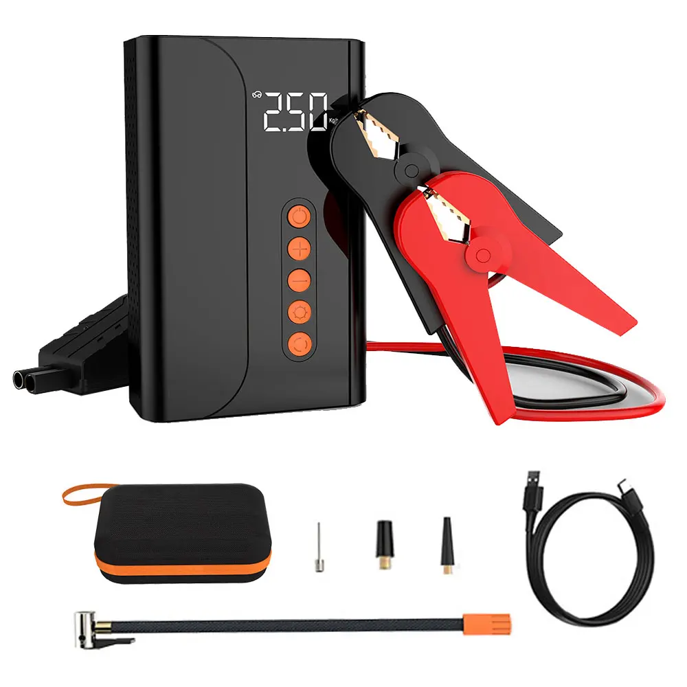 Portable Charger Starting Device Emergency Tool Multi-function Battery Portable 12v 24v Car Jump Starter With LCD Screen