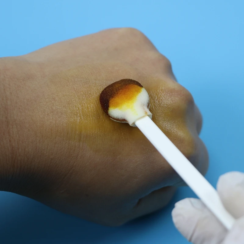 708 Disposable White PP Stick Big Round Sponge Medical Foam Swab Applicator