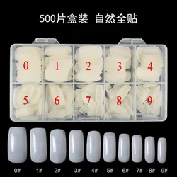 500 Pcs/Lot Nails Half Full French False Nail Clear Natural  False Point Nails French Acrylic UV Gel Art Tips Manicure Tip