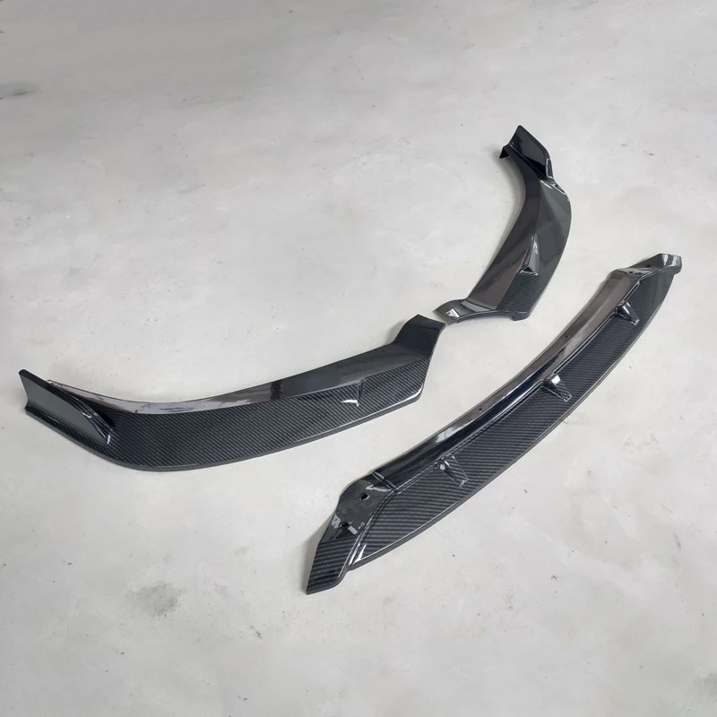 For Sentra SYLPHY 2016-2019 carbon fiber Style Front Lip Bumper Shovel Cover Trim 3PC ABS Rear lip rear spoiler  Diffuser