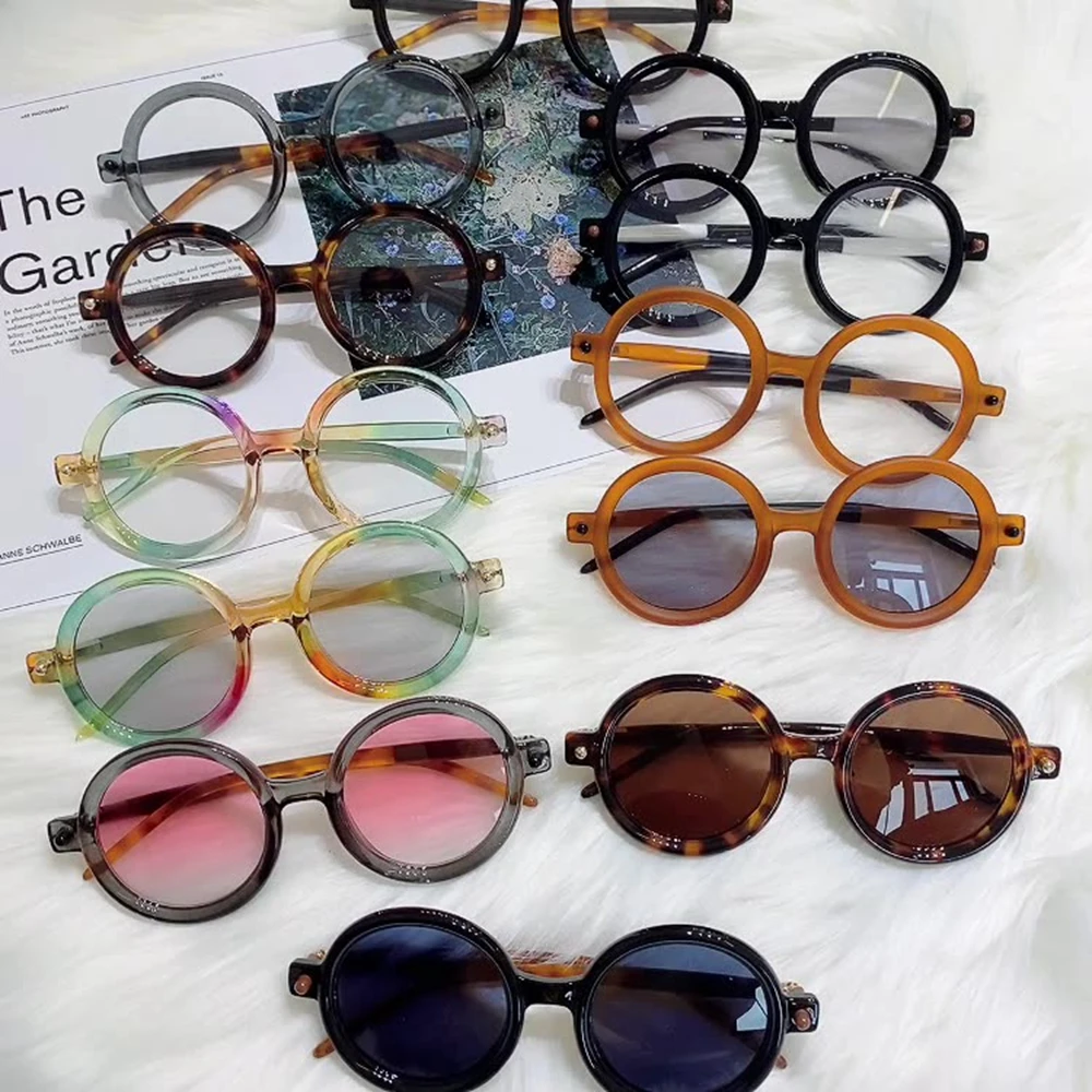 2023 New Vintage Large Round Frame Sunglasses Fashion Men and Women Sunshade Sunglasses Trend Frame Glasses