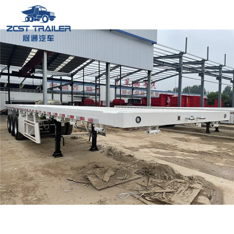 2 Axle JOST 28T Landing Gear 40ft Brand New Flatbed Flat Bed Container Semi Truck Trailer