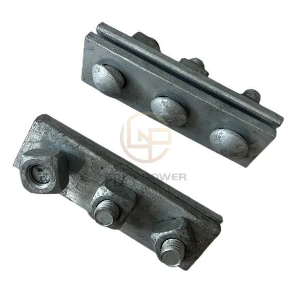Pole Line Hardware Hot Dip Galvanized Carbon Steel 3 Bolts Guy Clamp (1600651604775)
