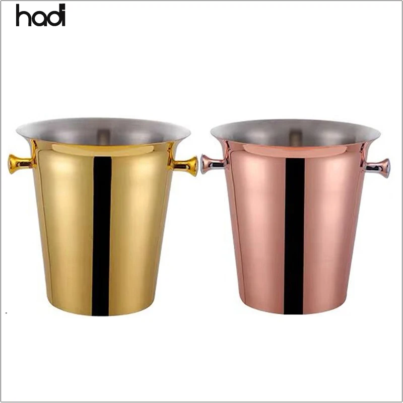 High quality ice bucket 3 color bar stainless steel beer ice bucket gold and copper luxury outdoor ice bucket bar