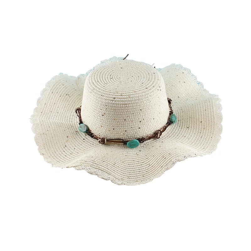New Spring And Summer Outdoor Sunscreen Sun Straw Hat Large Border Sunshade Beach Hat For Women