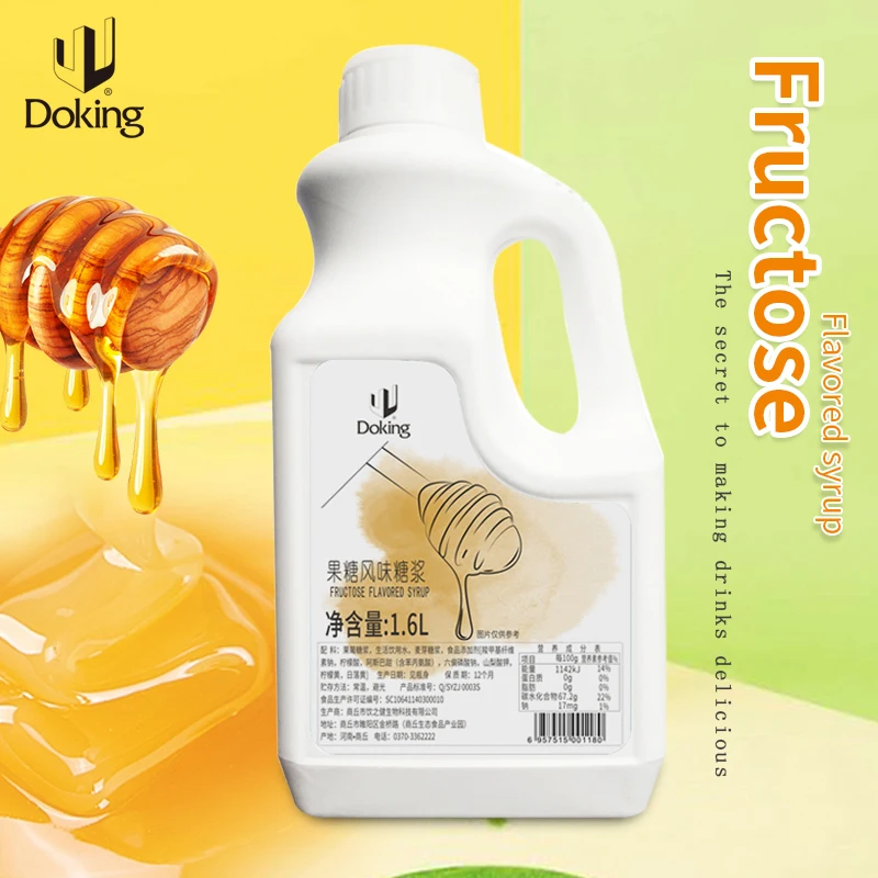 Doking sweet and smooth for milk tea beverage high capacity 1.6L Fructose flavored syrup