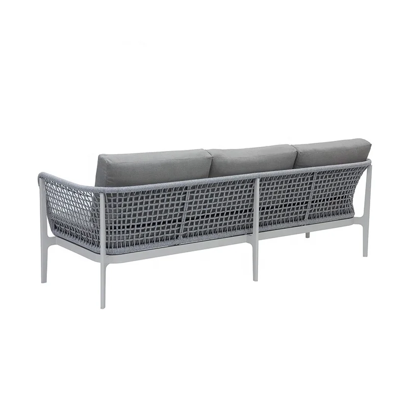 Wholesale White patio furniture outdoor lounge with rope woven garden sofa