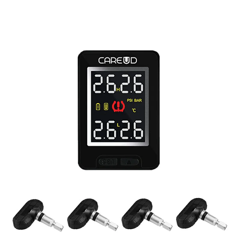 
Tire pressure monitor built-in external universal wireless solar digital display automobile tire pressure mon 