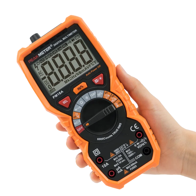 China manufacturer  Frequency Measurement Electrical Multi Tester Dc Current auto range Multimeter Non - Slip