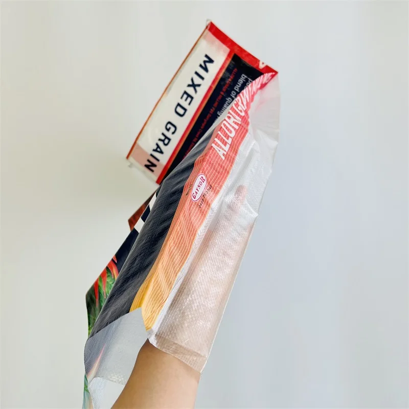 PP plastic packaging poly woven 25kg 50kg rice sack pp woven animal feed bag chicken fodder bag